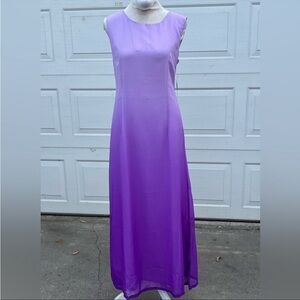 Women's VTG Victoria Holley midi purple sleeves less dress 10